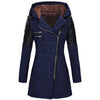 Katrine | Winter jacket - Dark blue (with velvet hood) / S