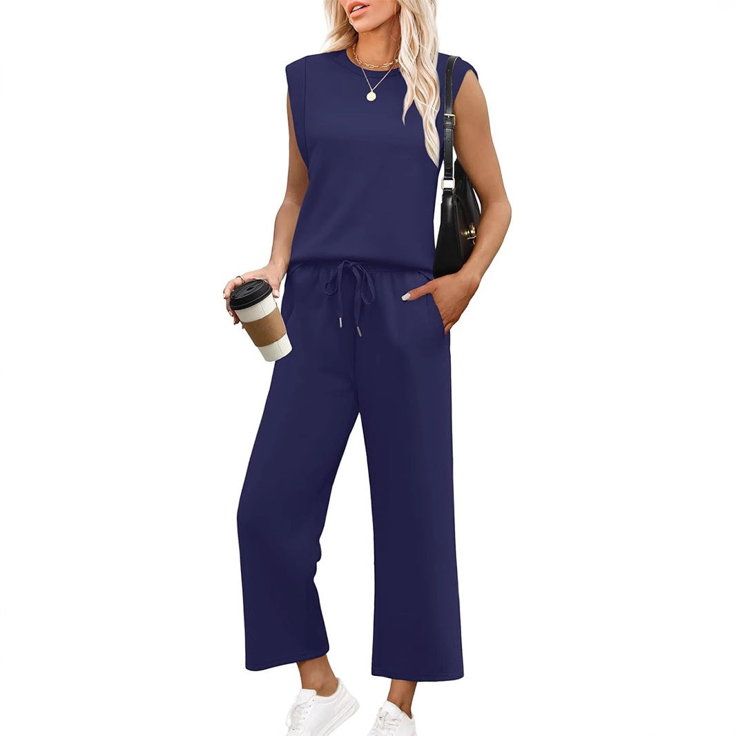Larra | Casual Two-Piece Set with Short Sleeve and Wide Leg