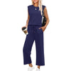 Larra | Casual Two-Piece Set with Short Sleeve and Wide Leg