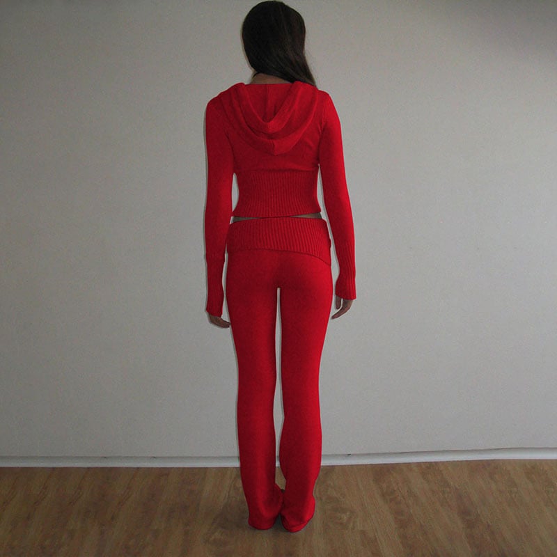 Olivia | Knitted hoodie set with zip