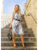 Kali | Elegant Crew Neck Midi Dress