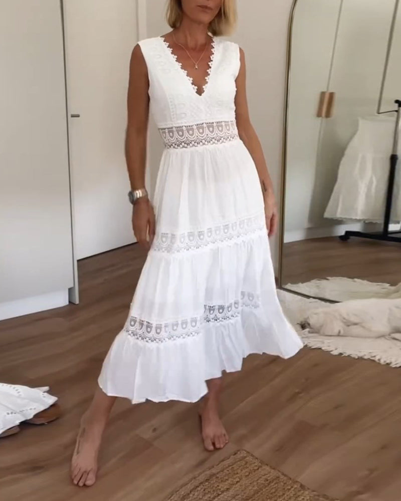 Daniela | Elegant Lace V-Neck Tank Dress