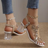 Rose | Women's Sandals with block heels and floral crystals