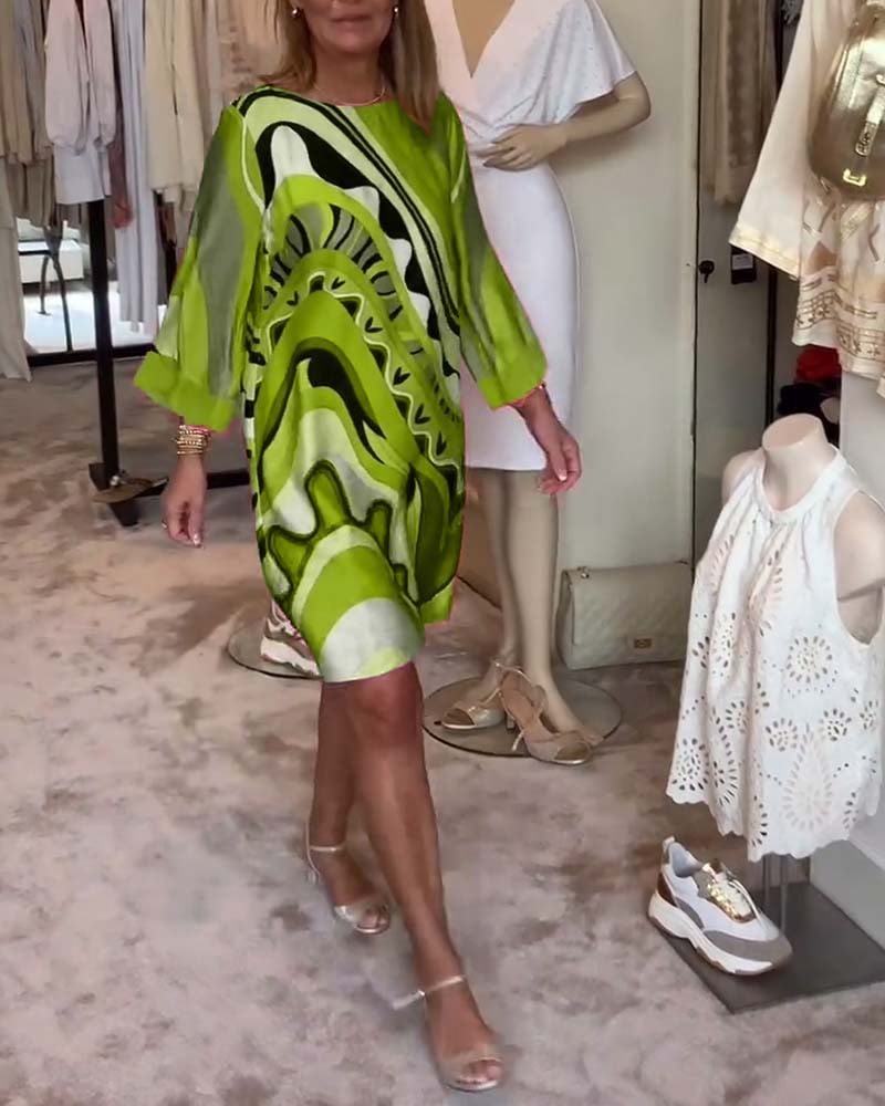 Maicah | Airy midi dress with a timeless pattern