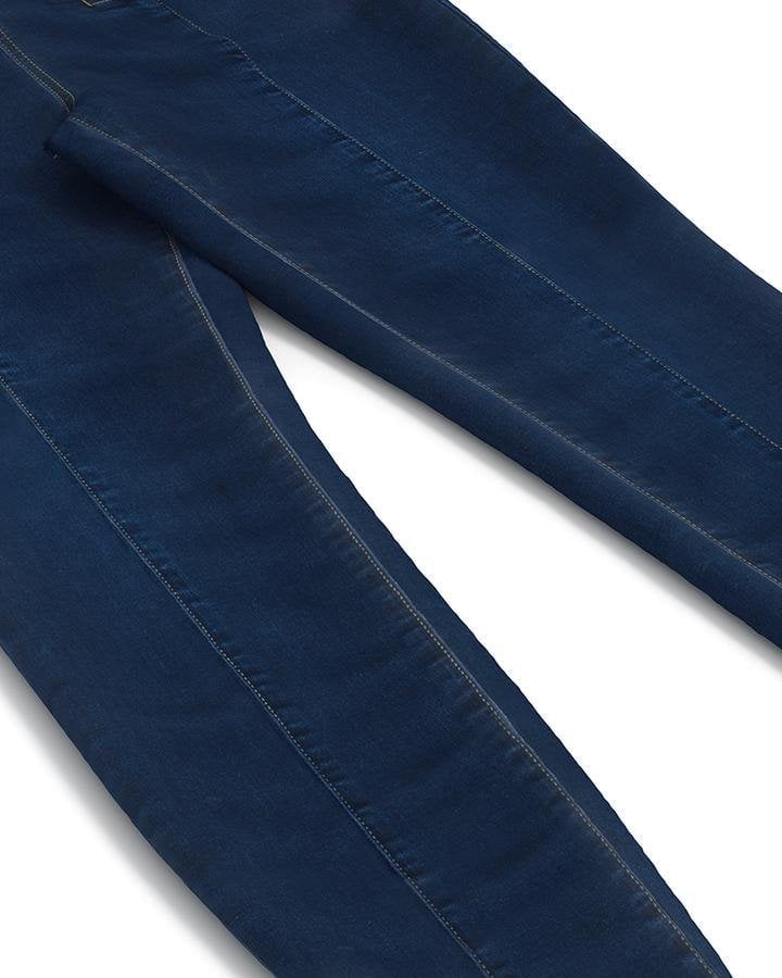Violetta™ - High-waist jeans with double button placket - Dark blue / S