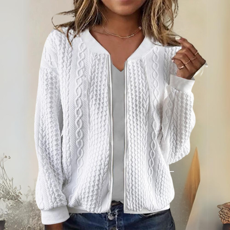 Yvette™ | Comfortable zip jacket for women - White (almost sold out) / S