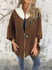 Mika | Casual jacket with high collar - Jacket - Dark brown / S