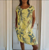 Teres | Round-Neck Dress with Botanical Print