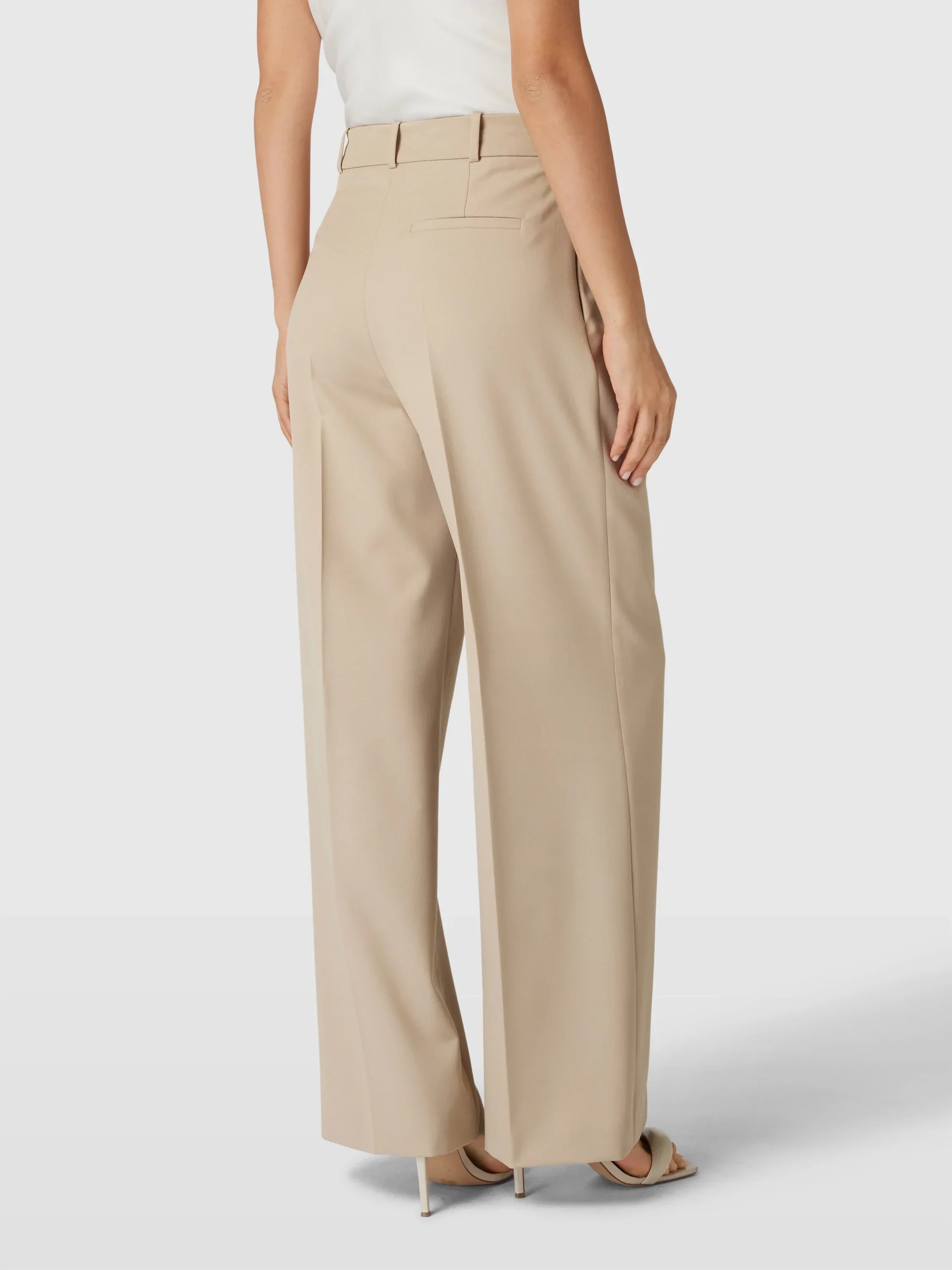 Nora | Wide ladies' trousers - Beige / S