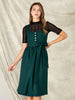 Keia | Dark Green Dirndl Dress with Buttons