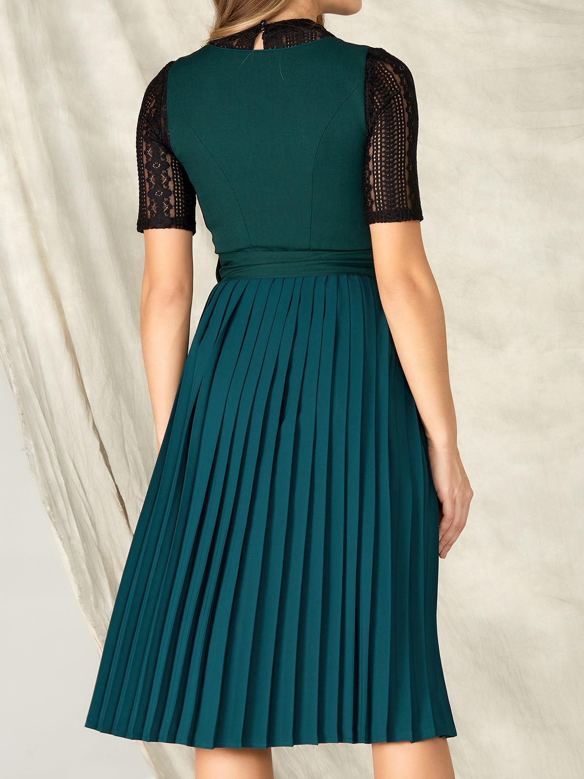 Keia | Dark Green Dirndl Dress with Buttons