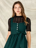 Keia | Dark Green Dirndl Dress with Buttons