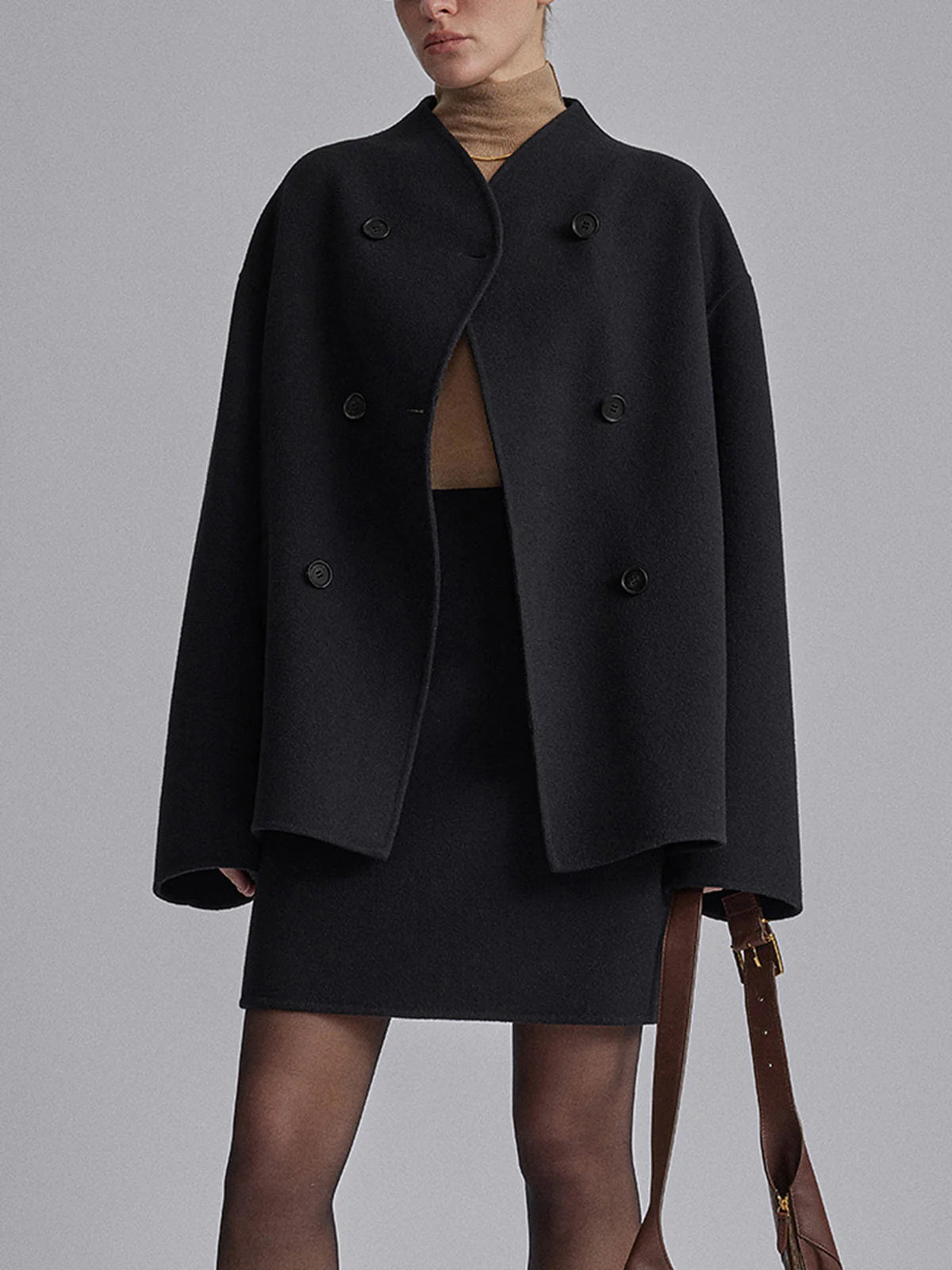 Miller | Jacket with oversized button placket - Jackets - Black / S
