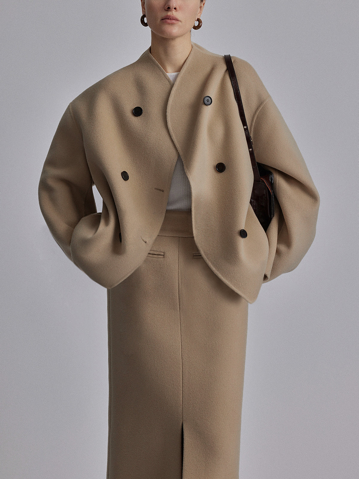 Miller | Jacket with oversized button placket - Jackets - Khaki / S