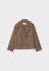 Vespera™ - Short-cut woollen coat for women - Brown / XS