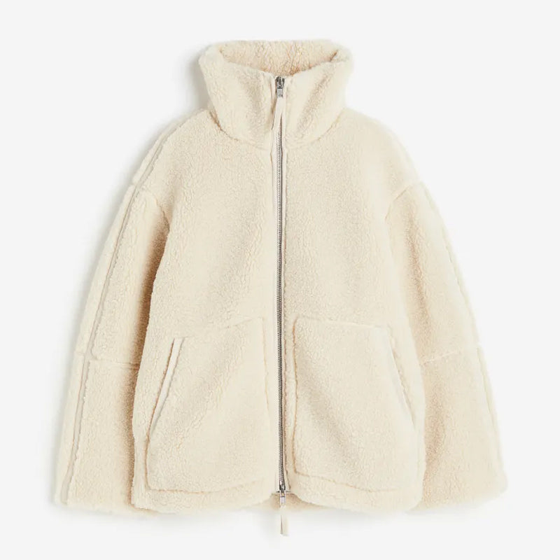 Ted | Oversized warm teddy coat - Off White / S