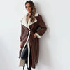 Maribel | Trendy long jacket - Brown / S