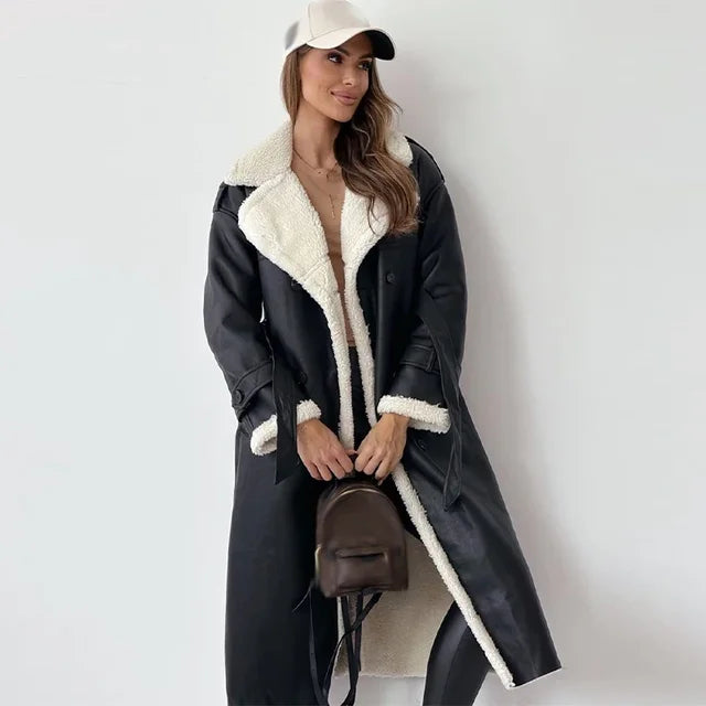 Maribel | Trendy long jacket - Black / S