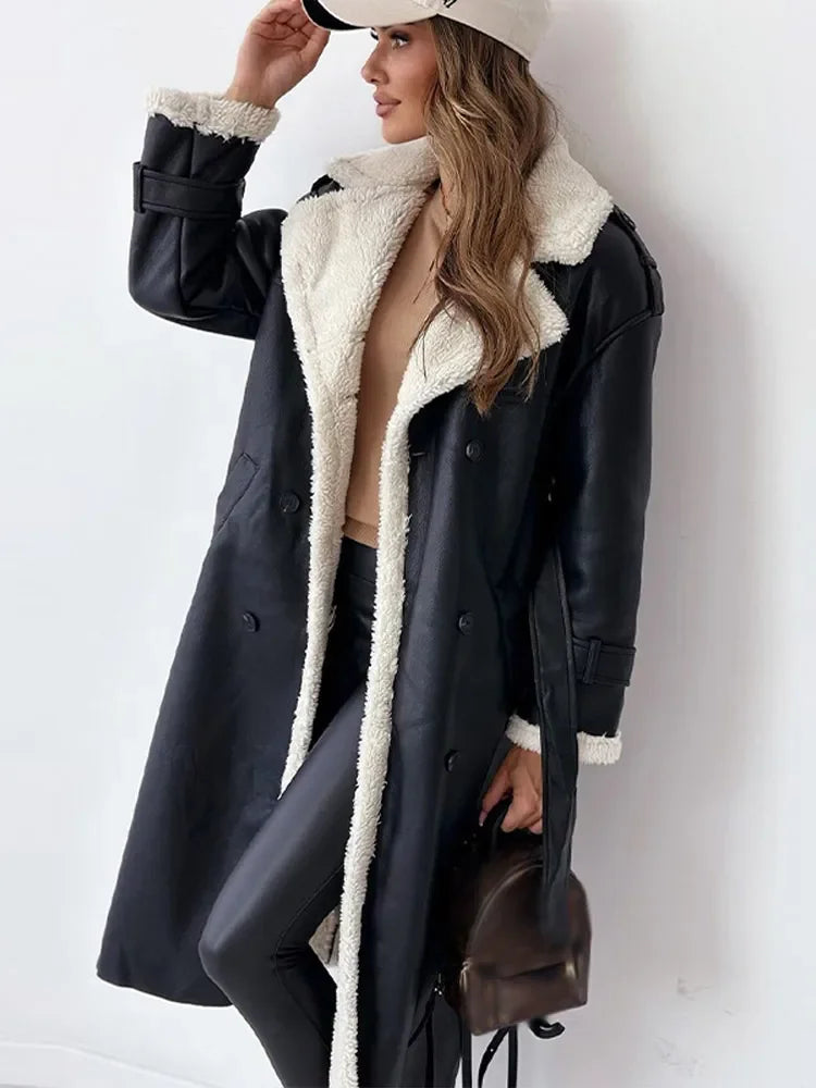 Maribel | Trendy long jacket - Black / S