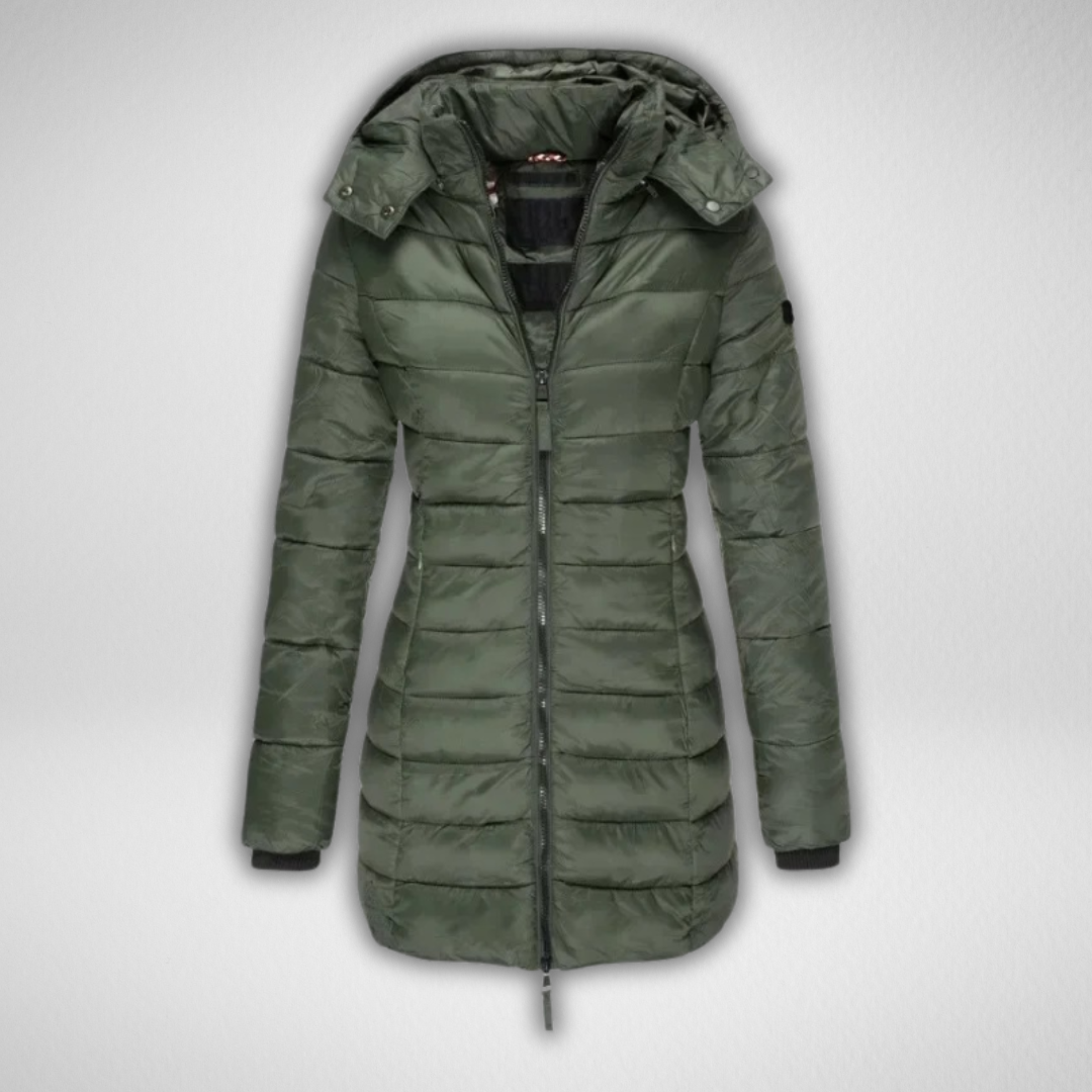 Bea | Lined winter coat - Green / XXS