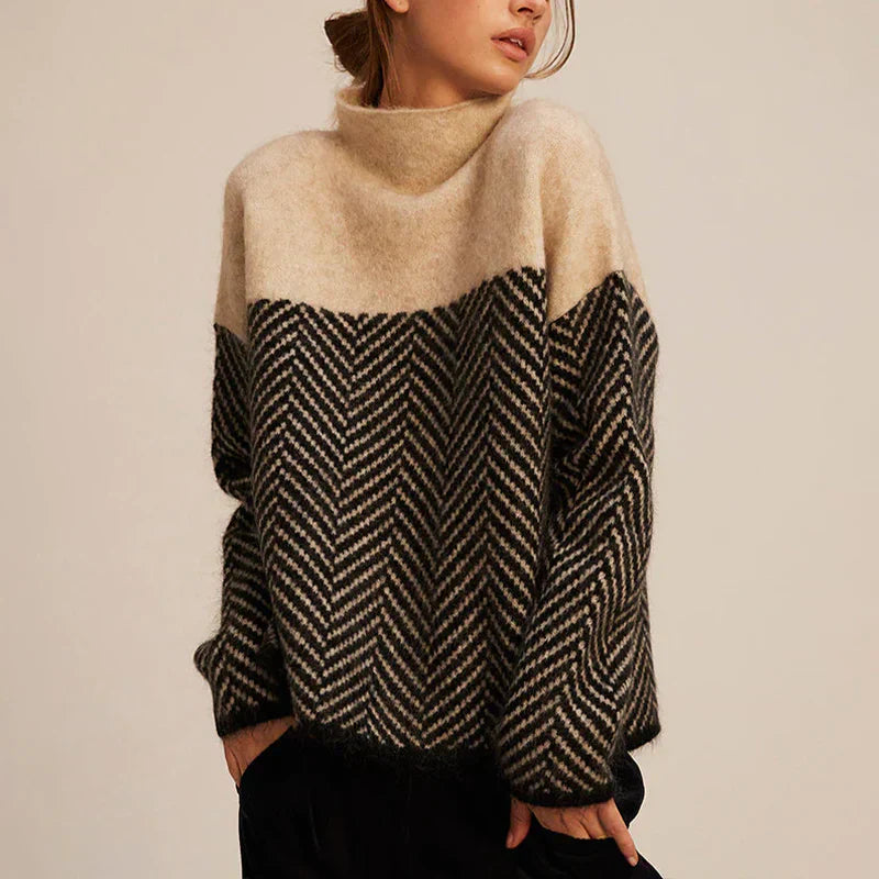 Karin | Turtleneck jumper - Jumper - Beige / One size fits all