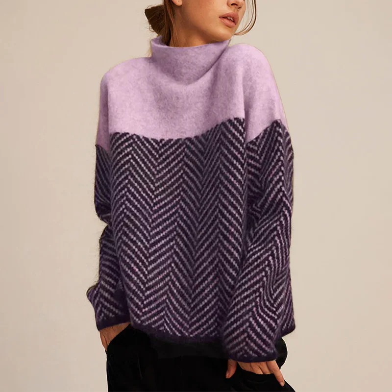 Karin | Turtleneck jumper - Jumper - Purple / One size fits all