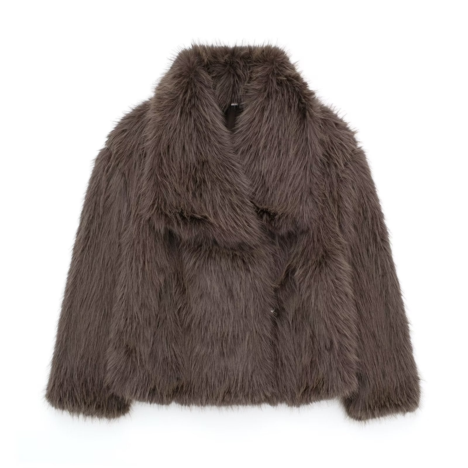 Melodie™ - Warm faux fur coat - Dames Jas - Brown / XS