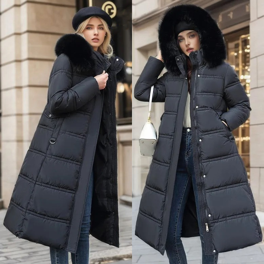 Elvira™ - Luxurious winter jacket for women - Coffee / M