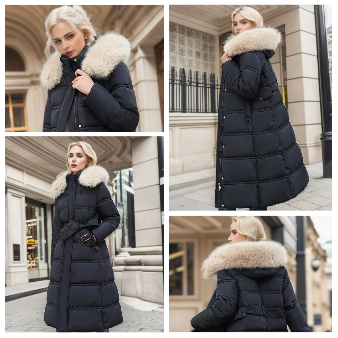 Elvira™ - Luxurious winter jacket for women - Coffee / M
