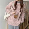Fiona™ | Oversize knitted jumper with batwing sleeves - Womens Cardigan and Sweater - Pink