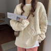 Fiona™ | Oversized knitted jumper with batwing sleeves - Womens Cardigan and Sweater - Beige