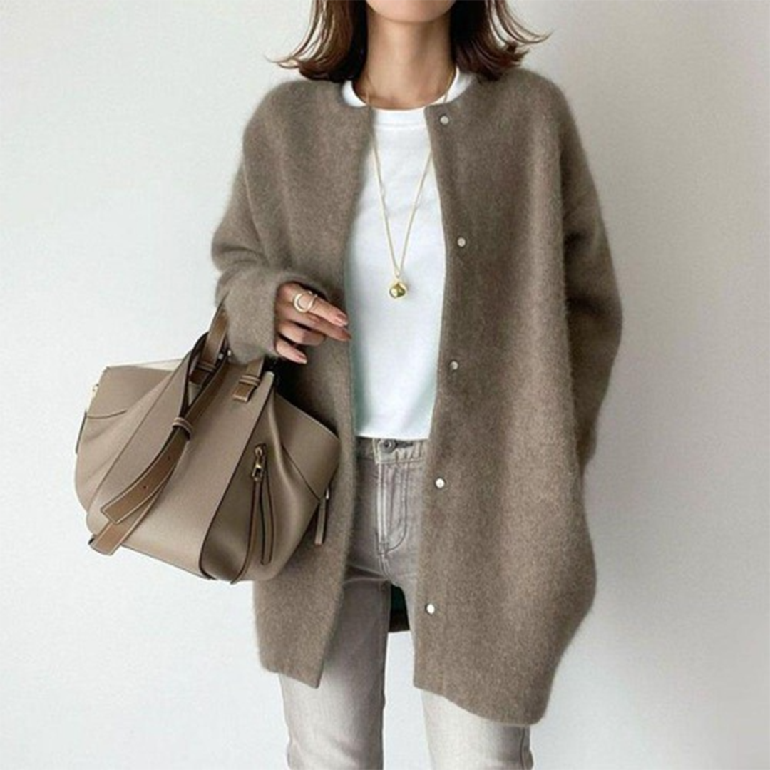 Eline | Sophisticated cardigan - Café / XS