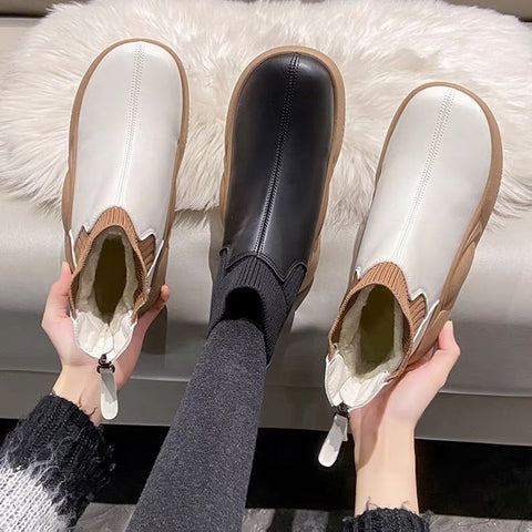 Ina™ | Elegant flats for women - Ankle Boots - Beige autumn / 35