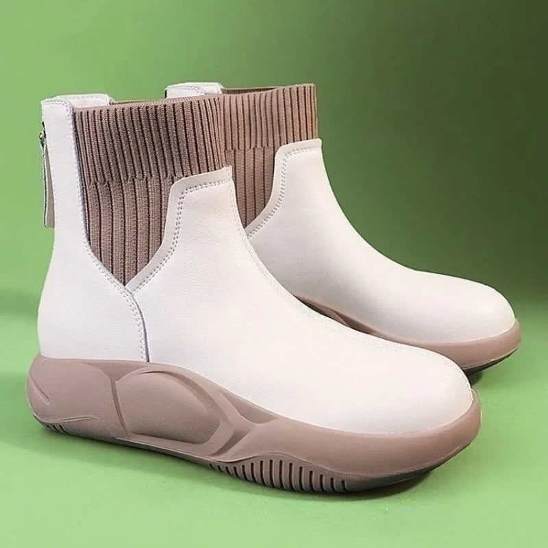 Ina™ | Elegant flats for women - Ankle Boots - Beige autumn / 35