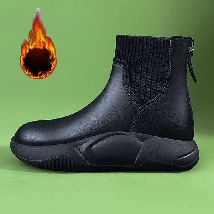 Ina™ | Elegant flats for women - Ankle Boots - Black winter / 35