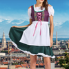 Amber - Unique traditional costume for women with apron and blouse - Long Dress - S / Purple Green White