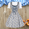 Theresa - Unique traditional costume for women with apron and blouse - Long Dress - S