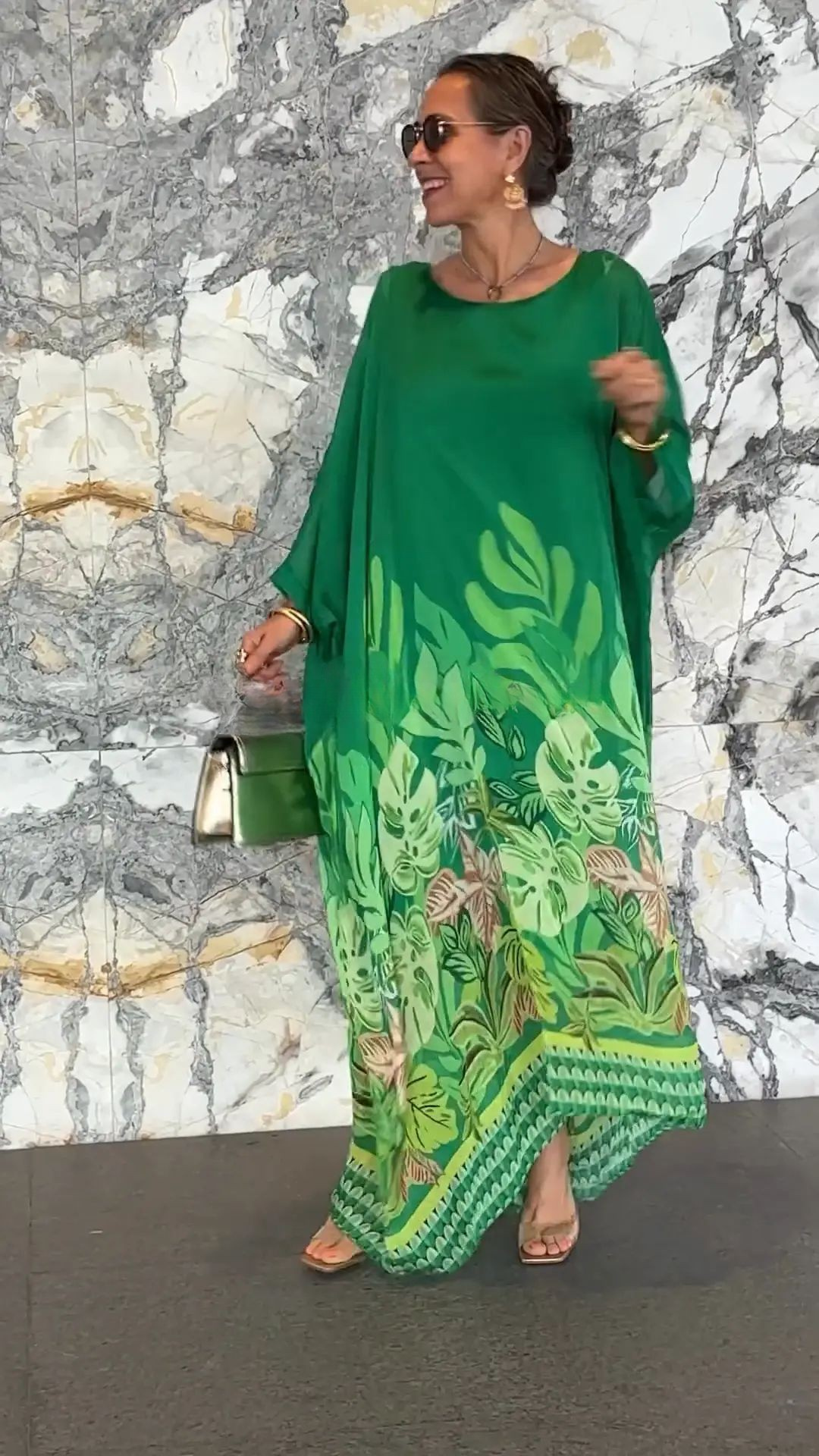 Mathilda | Stylish Loose Dress with Round Neck and Long Sleeves for Summer