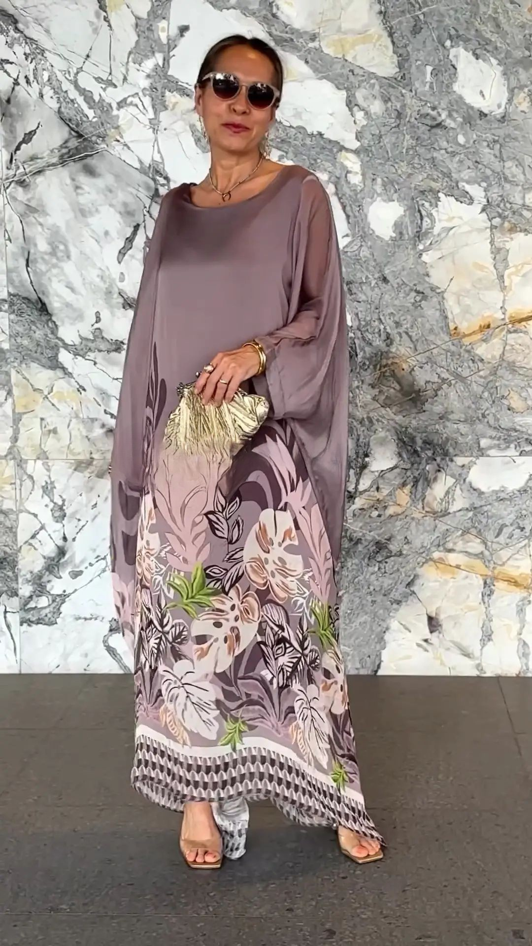 Mathilda | Stylish Loose Dress with Round Neck and Long Sleeves for Summer