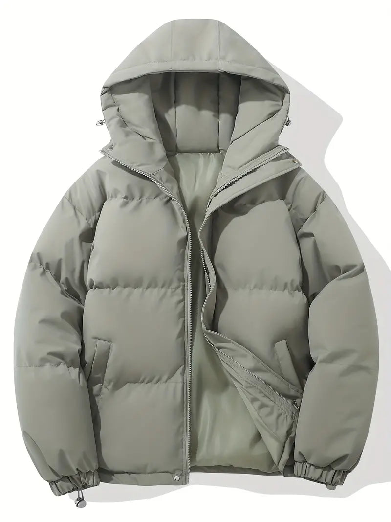 Elcy | Lined winter jacket with hood - Light grey / S