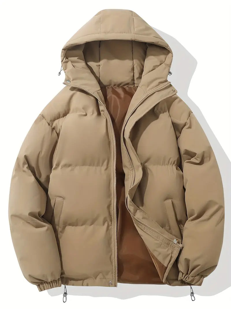 Elcy | Lined winter jacket with hood - Khaki / S