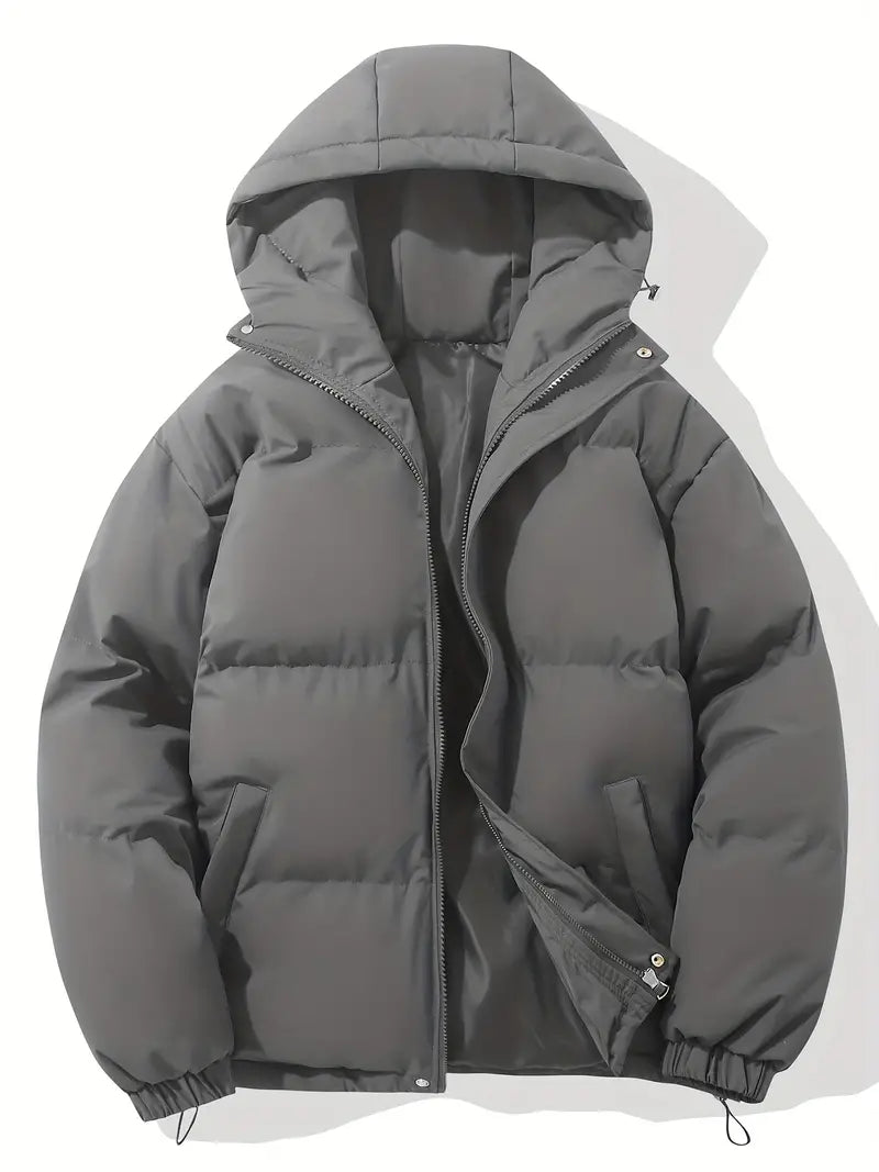 Elcy | Lined winter jacket with hood - Dark grey / S