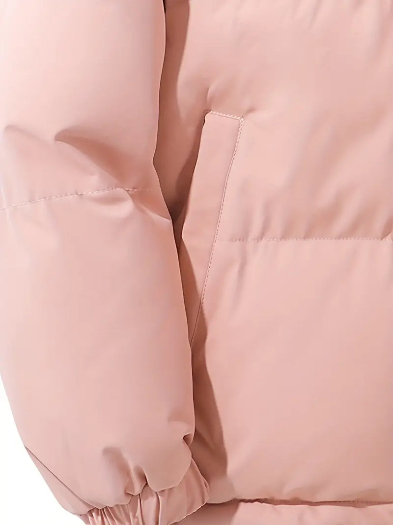 Elcy | Lined winter jacket with hood - Pink / S