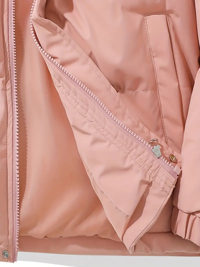 Elcy | Lined winter jacket with hood - Pink / S