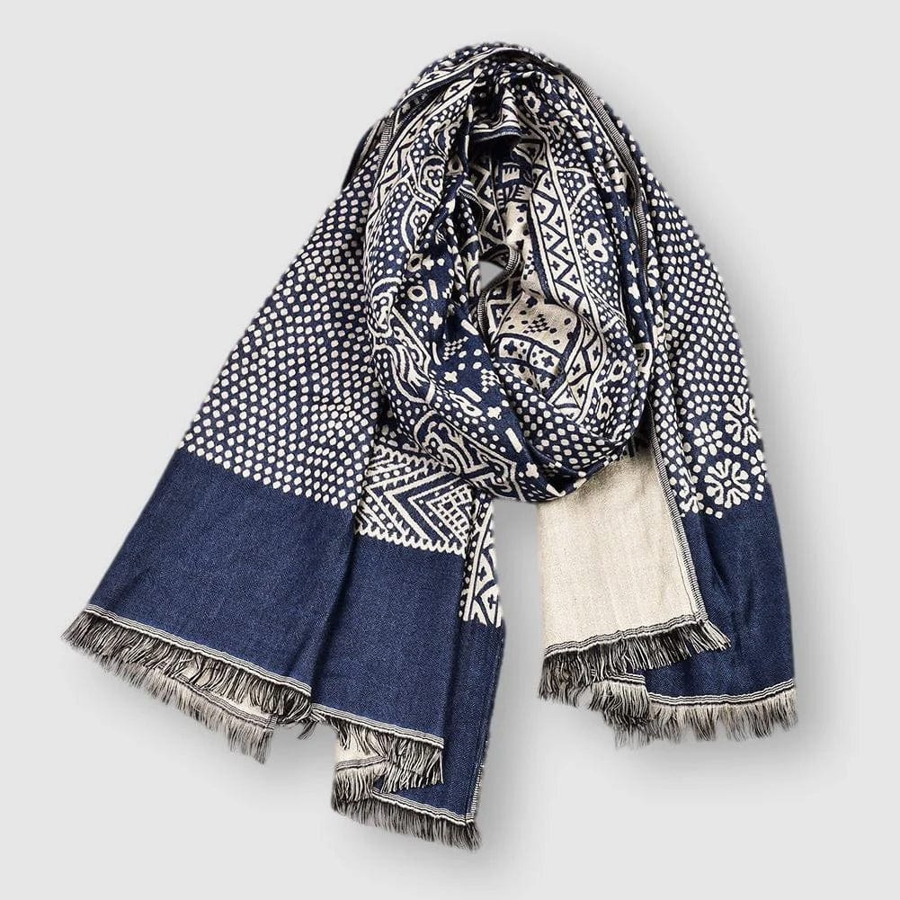 Miksa - François cotton scarf - Navy blue / One size fits all