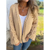 Zara™ | Knitted cardigan with V-neckline - Jakker - Khaki / S