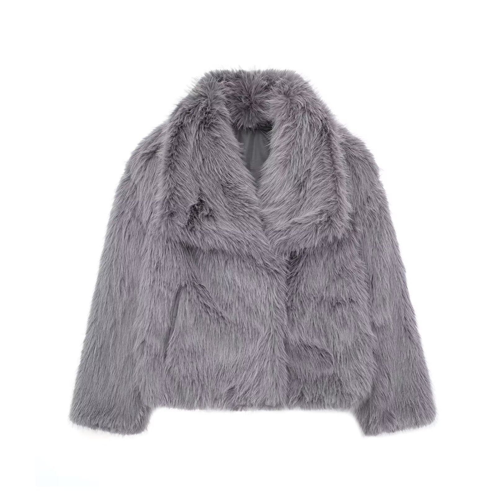 Melodie™ - Warm faux fur coat - Dames Jas - Grey / XS
