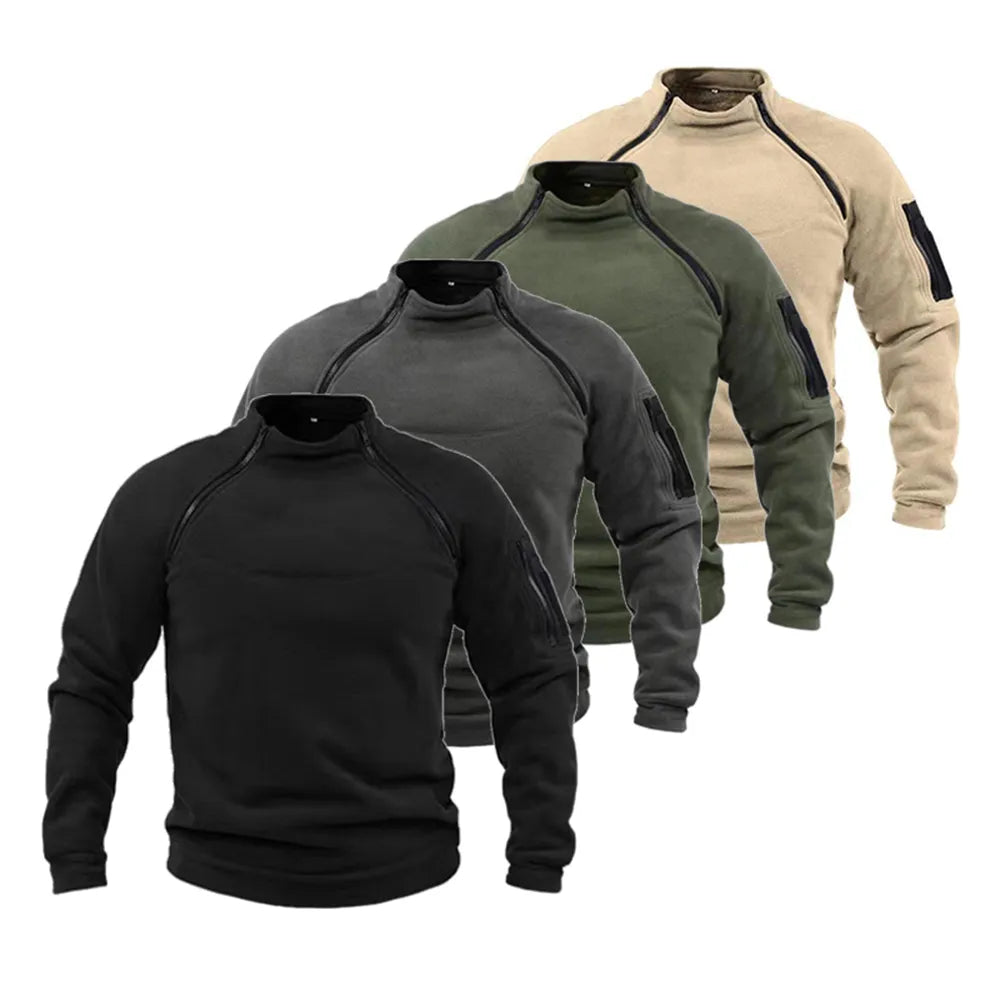 Nelson | Tactical military zip-up sweatshirt for men - Army green / XS