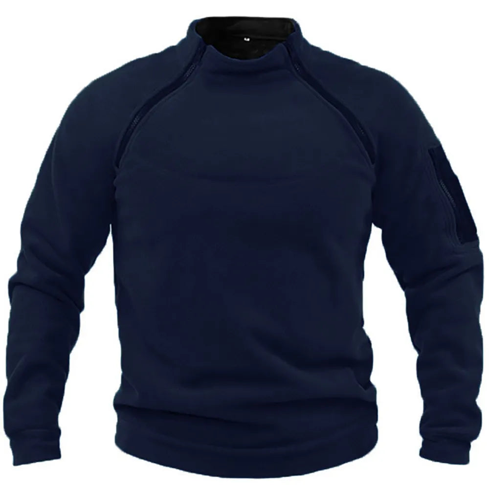 Nelson | Tactical military zip-up sweatshirt for men - Navy blue / XS