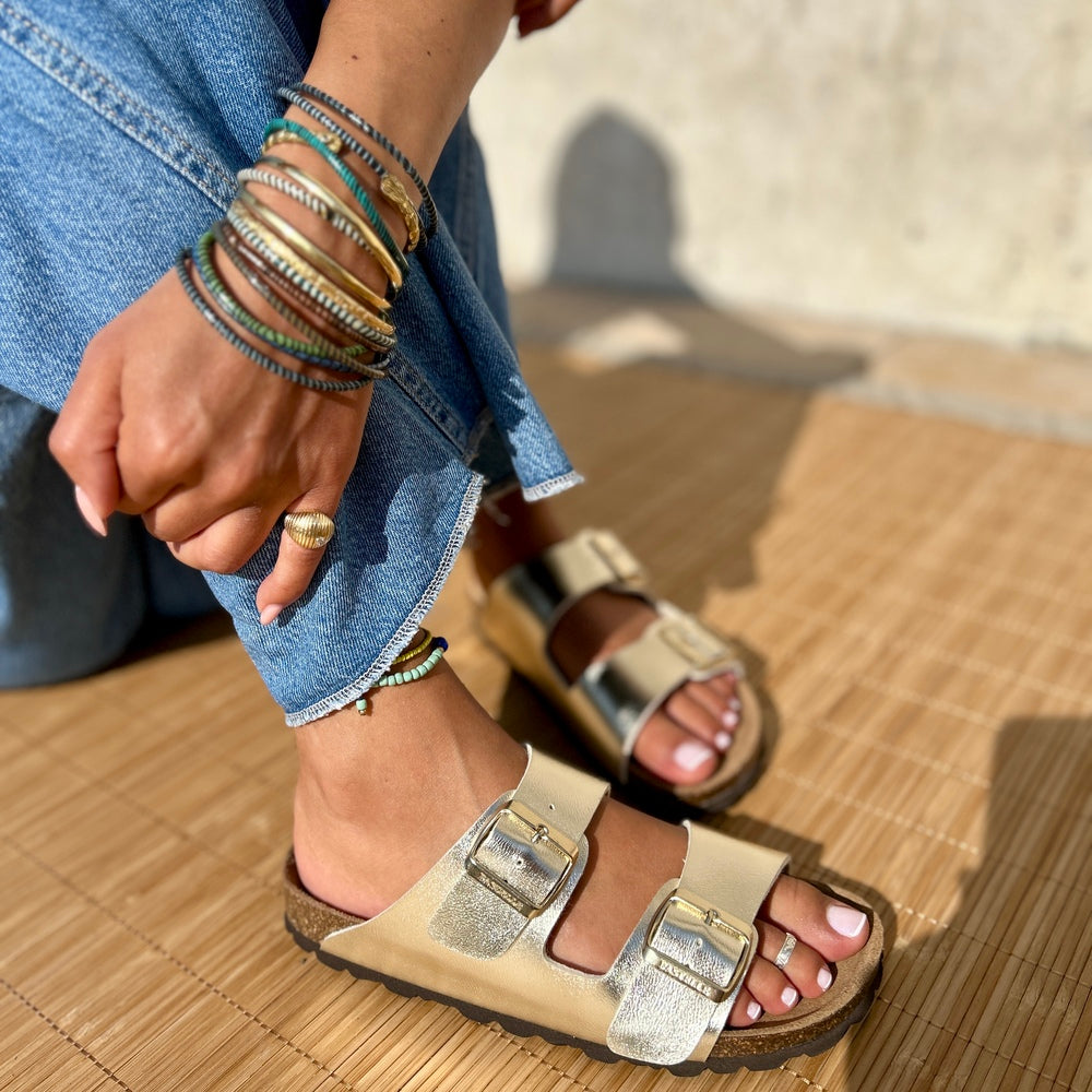 Polla | Suede Sandals with Double Straps